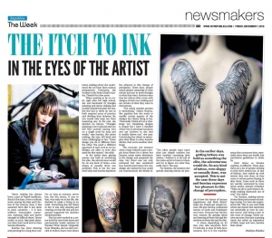 Republica News article on Sumina Shrestha - Female Tattoo Artist in Nepal